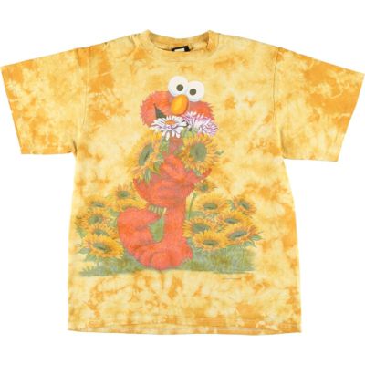 90s USA製 セサミストリート エルモ キャラクターt プリントt 白