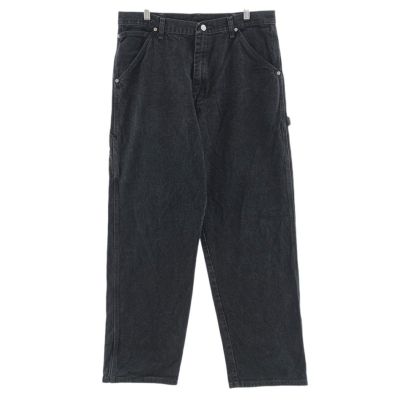 古着 ラングラー Wrangler ブラックデニムペインターパンツ メンズw35