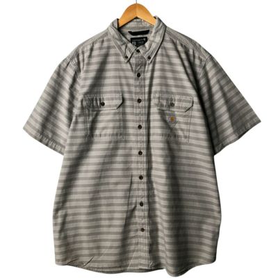 古着 カーハート Carhartt Loose Fit ストライプ柄 ボタンダウン