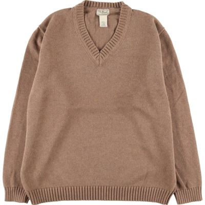 古着 エルエルビーン L.L.Bean Vネック コットンニットセーター