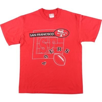 古着 90年代 ヘインズ Hanes HEAVYWEIGHT NFL SAN FRANCISCO 49ERS サンフランシスコ フォーティーナイナーズ ロゴTシャツ USA製 メンズL相当 ヴィンテージ /eaa429648 【中古】 【240722】