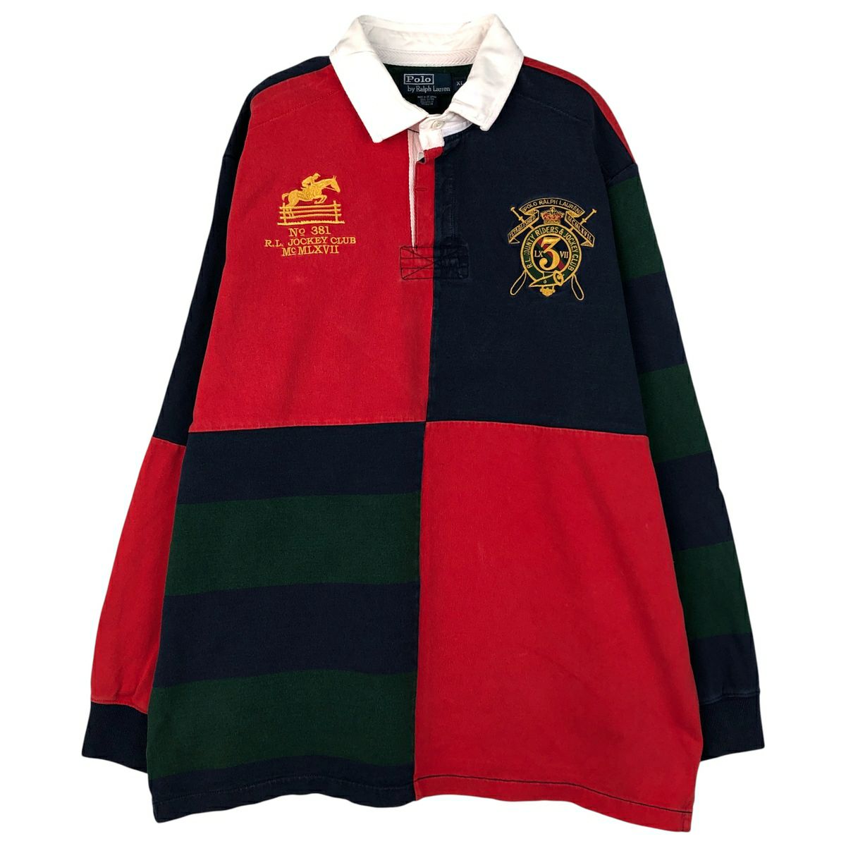 【完売】現行タグRalph Lauren ラガーシャツ XL コットン100 古着 ラルフローレン Ralph Lauren POLO by Ralph Lauren クレイジー