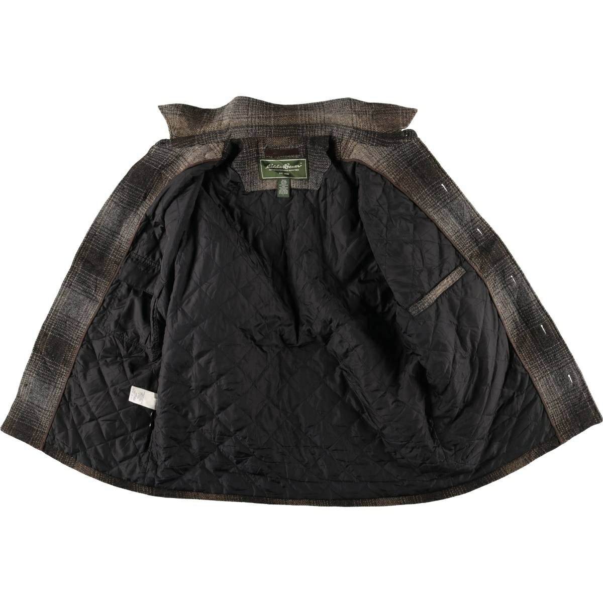 古着】Eddie Bauer ノーカラーウールジャケット エディーバウアー