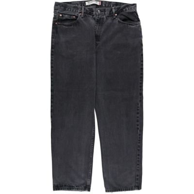 リーバイス550 ブラックデニム ルーズ ジーンズ W42 古着 テーパード 古着 リーバイス Levi's 550 RELAXED FIT ブラックデニム