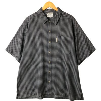 古着 90~00年代 コロンビア チェック柄 半袖 オープンカラー コットンシャツ ボックスシャツ レディースXL相当 ヴィンテージ /eaa561047 古着 90～00年代 コロンビア Columbia チェック柄 半袖 オープン