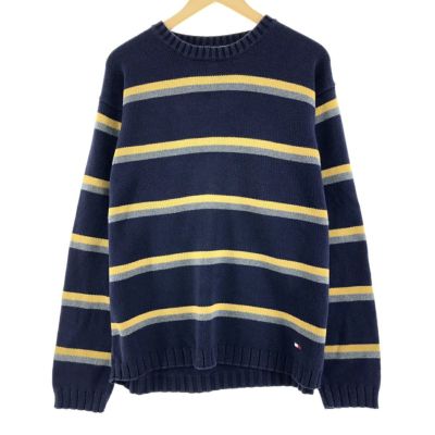 古着 90年代 トミーヒルフィガー TOMMY HILFIGER ボーダー柄 コットン