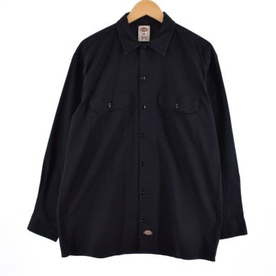 古着 90年代 ディッキーズ Dickies 長袖 ワークシャツ USA製 メンズL