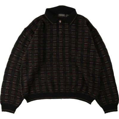 古着 ピエールカルダン Pierre Cardin アーガイル柄 総柄 ジップ