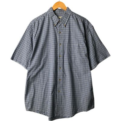 【極上品】エディーバウアー 00's デニムシャツ チェック ヴィンテージ 90s EddieBauer DENIM 裏地付きデニムシャツ チェック柄 XL