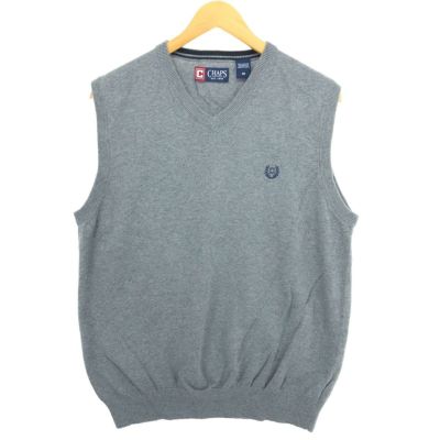 古着 チャップス CHAPS Vネック コットンニットベスト メンズM
