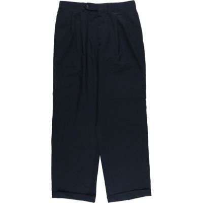 vintage 2タックスラックスパンツ イタリア製 ストライプ 紺/JW43 25jl27zd1.jpg