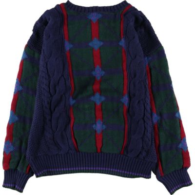 古着 80年代 ウールリッチ WOOLRICH バーズアイ柄 ウールニット