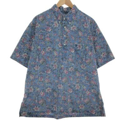 古着 90年代 レインスプーナー REYNSPOONER 水着タグ ビキニタグ 花柄 プルオーバー ボタンダウン ハワイアンアロハシャツ メンズXL相当 ヴィンテージ /eaa469435 【中古】 【240726】