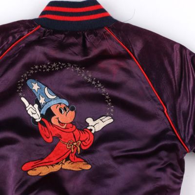 USA製　90's ディズニー　刺繍ミッキー　スタジャン Disney - 90s ビンテージ ディズニー ミッキー 刺繍 デニム