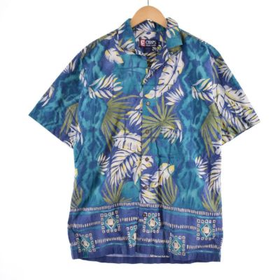 チャップスラルフローレン 90s アロハシャツ 半袖 ボタニカル パイナップル柄 古着 90年代 ラルフローレン Ralph Lauren CHAPS チャップス