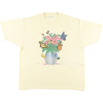 古着 90年代 マリークヮント MARY QUANT 花柄 半袖 プリントTシャツ