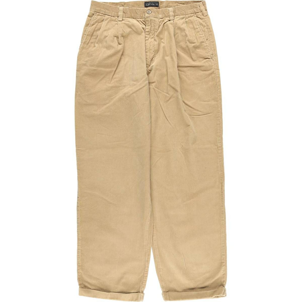 古着 ペリーエリス PERRY ELLIS 太畝 ツータック コーデュロイパンツ