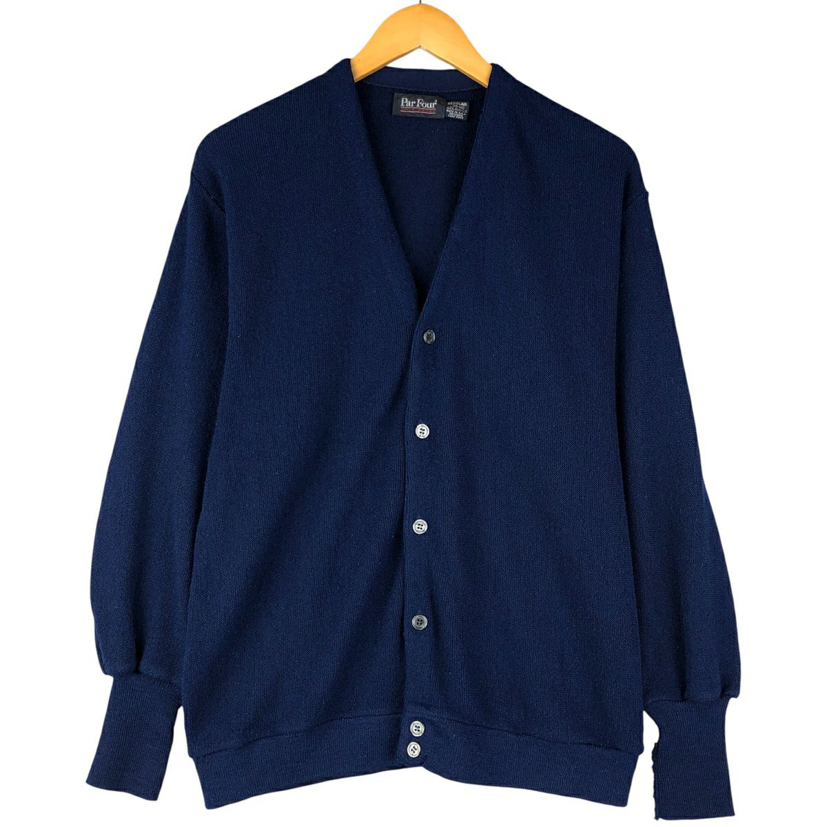 古着 80～90年代 Par Four アクリルニットカーディガン USA製 メンズL