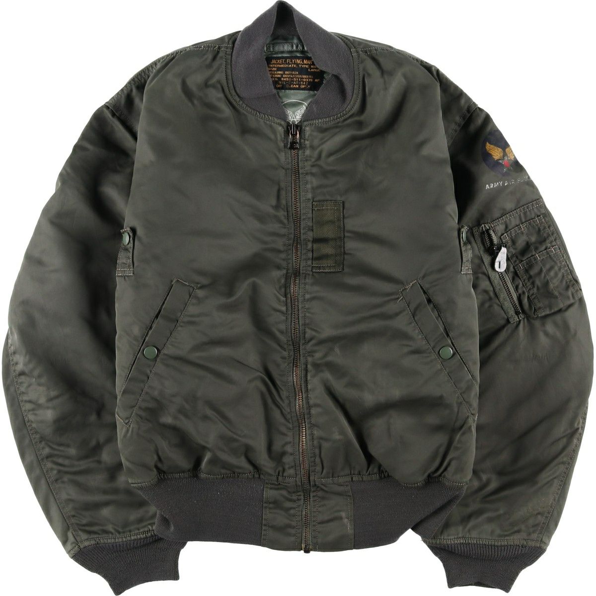 古着 米軍 MA-1タイプ 中綿入り ミリタリー フライトジャケット メンズ