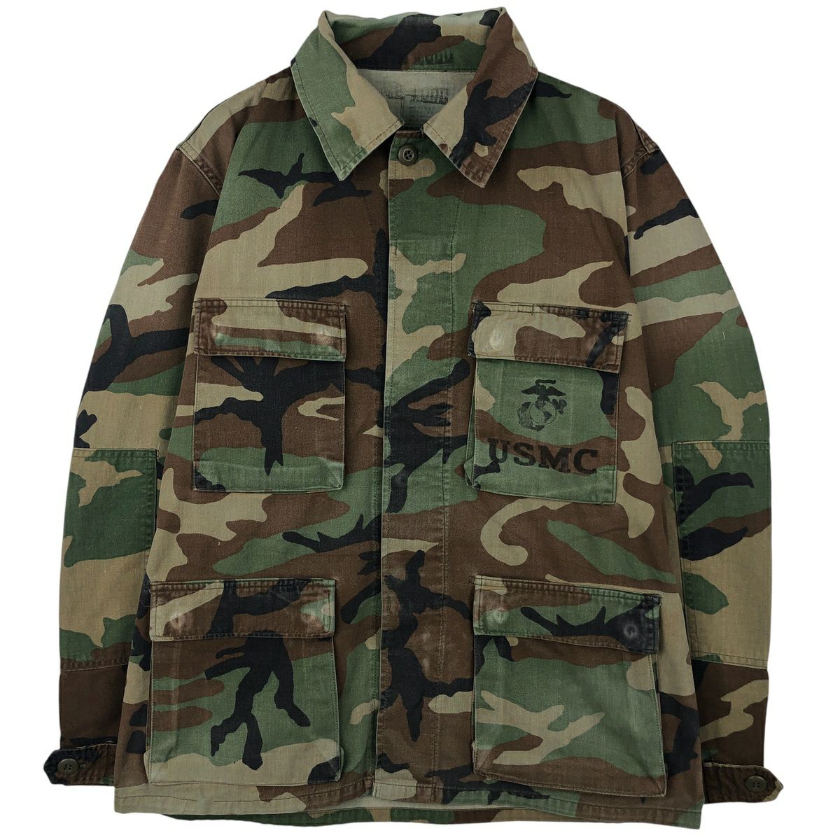 古着 米軍 迷彩柄 ウッドランドカモ ステンシル入り B.D.U ミリタリー