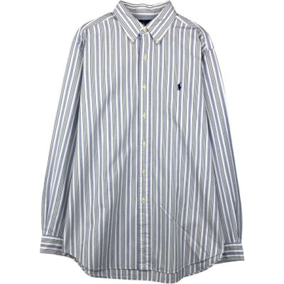 ラルフローレン　L BLAKEマルチ ストライプ ボタンダウンシャツ長袖オールド 古着 ラルフローレン Ralph Lauren CLASSIC FIT マルチストライプ 長袖