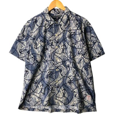 iroiro　POLO RALPH LAUREN 半袖シャツ 古着 Polo Ralph Lauren 船 ヨット 総柄 半袖 開襟 ボックス