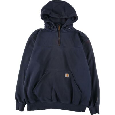 古着 カーハート Carhartt ORIGINAL FIT ハーフジップ バック刺繍