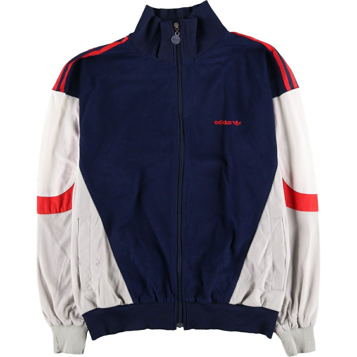 古着 80年代 アディダス adidas トレフォイルロゴ ベロアジャージ