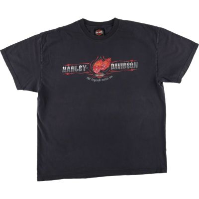Harley-Davidson 半袖Tシャツ スカルデザイン　 グランジ　パンク Amazon | ハーレーダビッドソン メンズ アンティーク調 シェディ