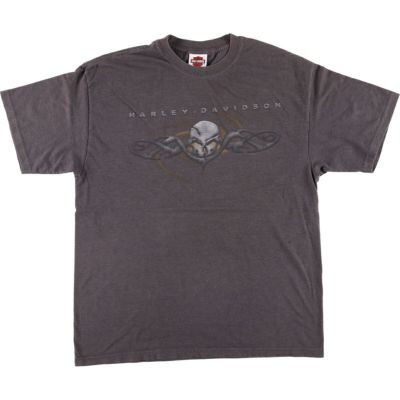古着 ハーレーダビッドソン Harley-Davidson ドクロ柄 スカル柄 カット