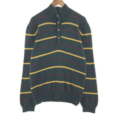 90s POLO Ralph Lauren ハーフボタン ボーダー 綿 ニット 古着 ラルフローレン Ralph Lauren POLO by Ralph Lauren