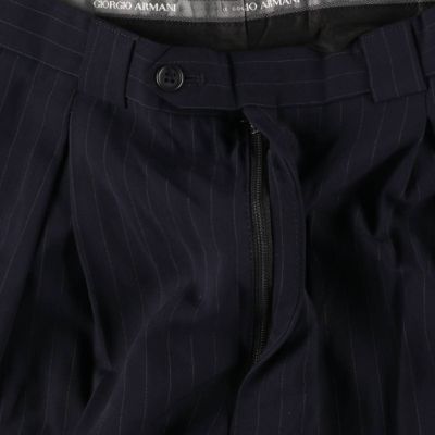 GIORGIO ARMANI スラックス 黒　美品　ツータック GIORGIO ARMANI - 90年代 GIORGIO ARMANI ジョルジオ アルマーニ