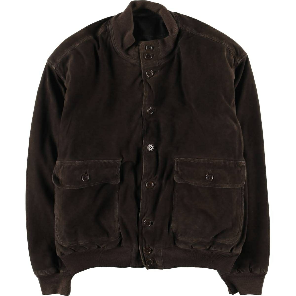 古着 Stratojac 中綿入り スエードレザーブルゾン メンズL相当