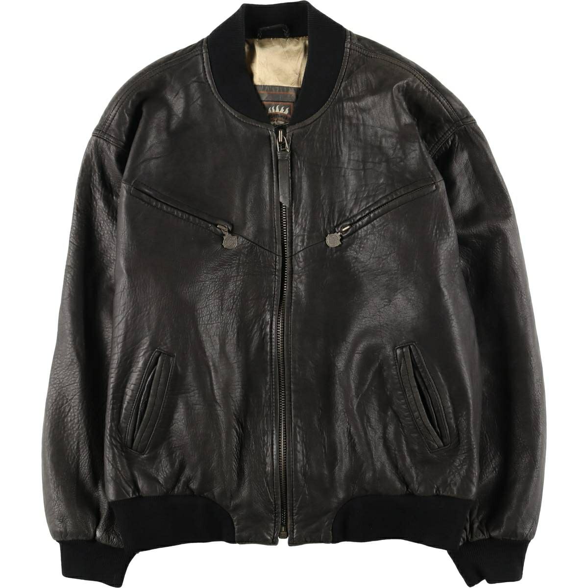 古着 90年代 Sharp Fashions レザーブルゾンタイプ カナダ製 メンズM