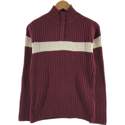 古着 トミーヒルフィガー TOMMY HILFIGER リブ編み コットンニットハーフスナップボタンセーター レディースM相当 /eaa513124 【中古】 【250131】 【Elulu/エルル】