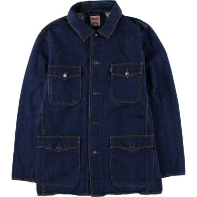 【希少】Levi's 72627 4891 デニムカバーオール 裏地総柄 XL 古着 濃紺 90年代 リーバイス Levis デニムカバーオール メンズM