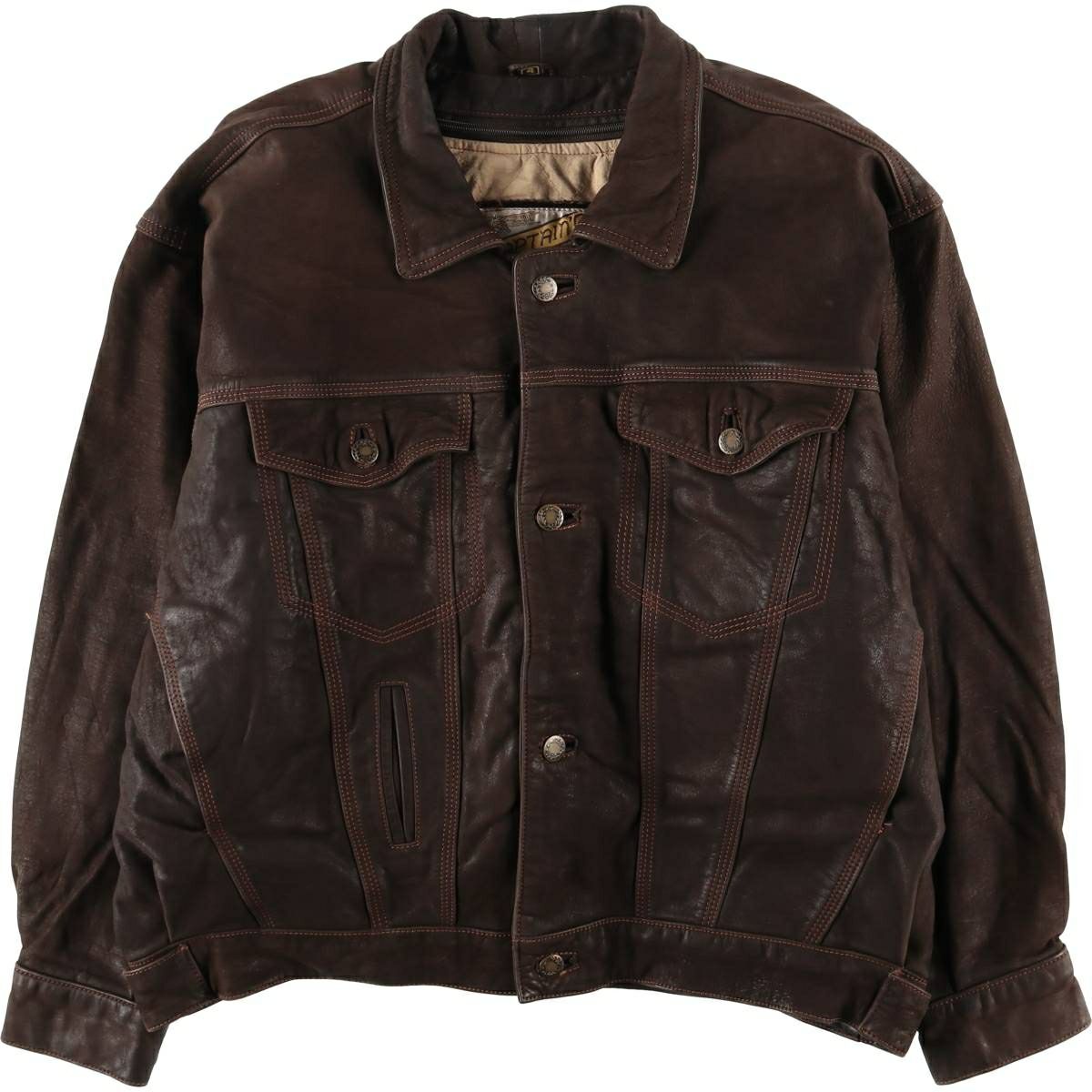 古着 90年代 CAPTAING トラッカージャケット レザージャケット メンズ