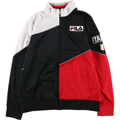 古着 フィラ FILA SPORT 袖ワッペン 切替 ジャージ トラックジャケット