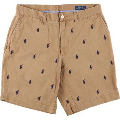 ラルフローレン　チノパン　ハーフパンツ 2 古着–Ralph Lauren 2タックコットンチノ ショートパンツ