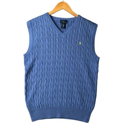 Ralph Lauren ビンテージ　ベスト 80s 90s ラルフローレン デニム フィッシング ベスト L