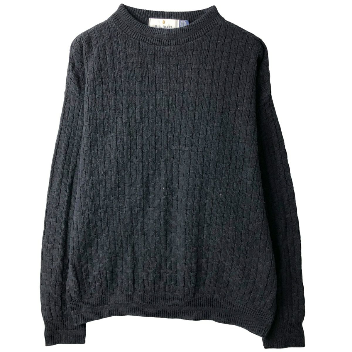 古着 BILL BLASS ヘンリーネック コットンニットセーター USA製 メンズ