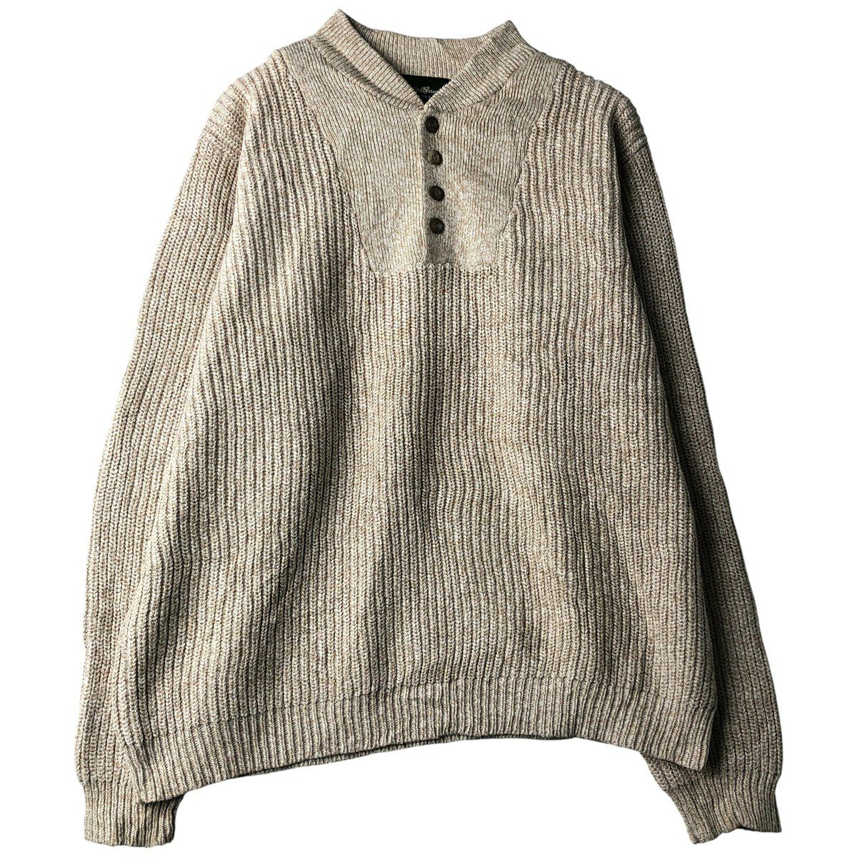 古着 エディーバウアー Eddie Bauer ヘンリーネック コットンニット