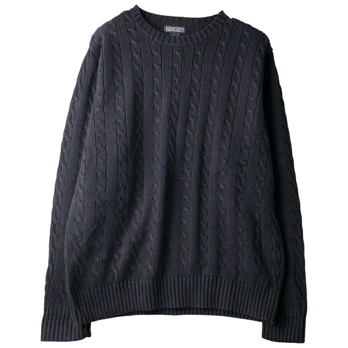 古着 ランズエンド LANDS END Vネック コットンニットセーター USA製