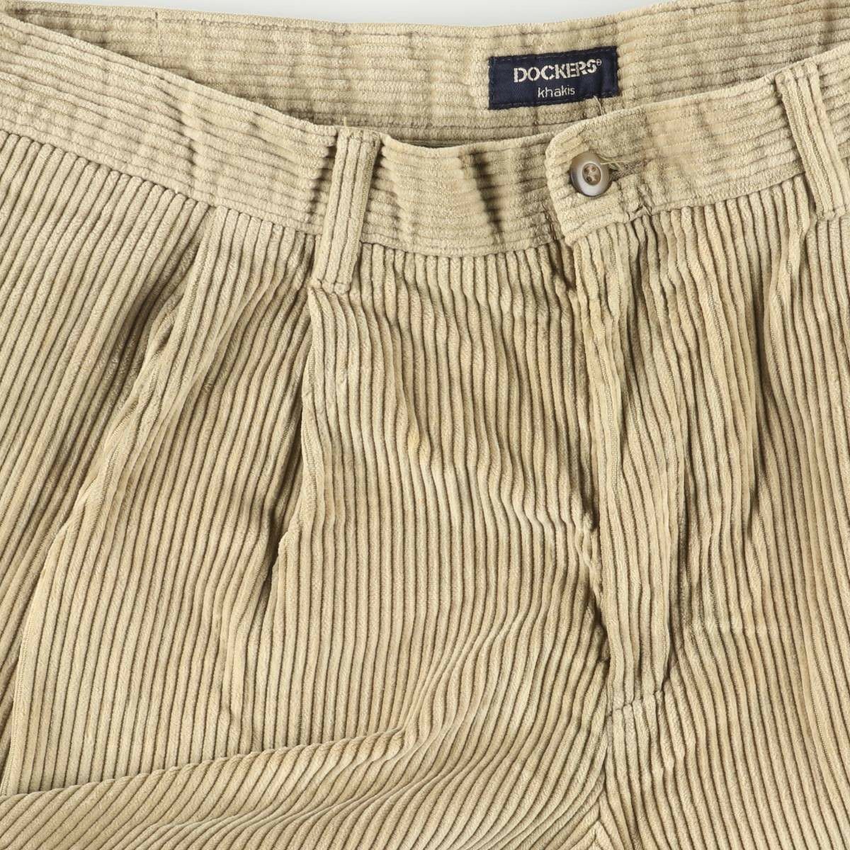古着 90年代 ドッカーズ DOCKERS KHAKIS ツータック 太畝 コーデュロイ