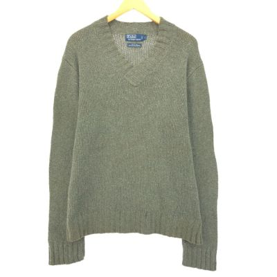 RALPH LAUREN シルク100%ケーブルニットジレ　ビッグカラー　L RALPH LAUREN シルク100%ケーブルニットジレビッグカラーL