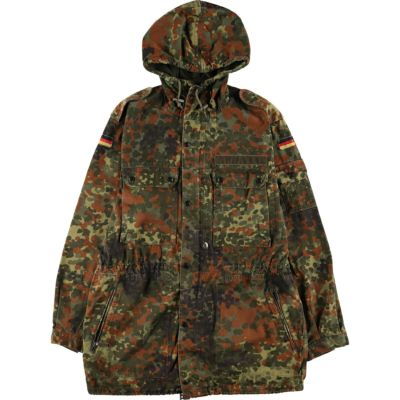 古着 90年代 ドイツ軍実品 迷彩柄 フレクターカモ フィールドパーカー モッズコート GR.NR.7 メンズXL相当 ヴィンテージ /eaa513612 【中古】 【250201】