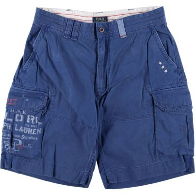 90s Ralph Lauren カーゴ バギーパンツ ハーフ 極太 Tech 90s Ralph Lauren カーゴ バギーパンツ ハーフ W42 ブラック