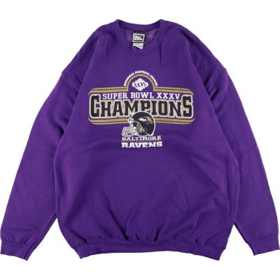 Vtg'01 Baltimore Ravens NFL AFC Conference Champs Tultex Sweatshirt XL