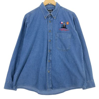 古着 THREE RIVERS 長袖 ボタンダウンデニムシャツ メンズL相当 /eaa474307 【中古】 【240802】 ss2503_30