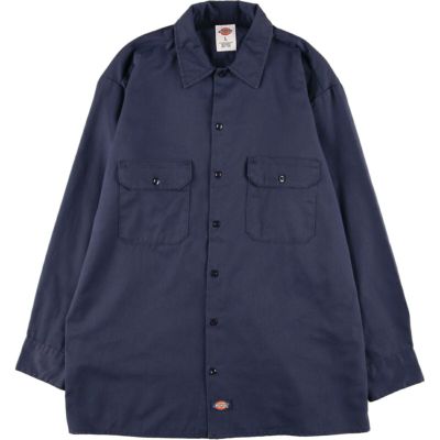 古着 ディッキーズ Dickies 長袖 ワークシャツ メンズL /eaa372040